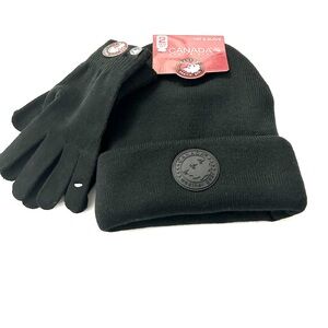 4 Canada Weather Gear Hat Glove 2 Piece Set Black Unisex NWT
